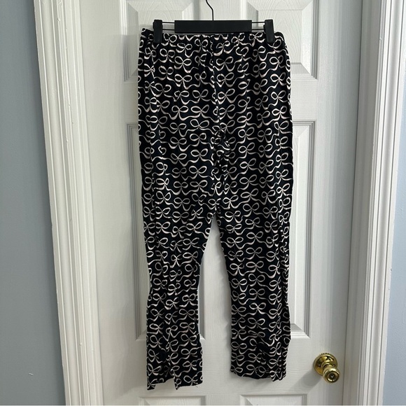 Kate Spade Pajamas Matching Set Coquette Dainty Bow Black Pink Size Medium - Picture 4 of 8